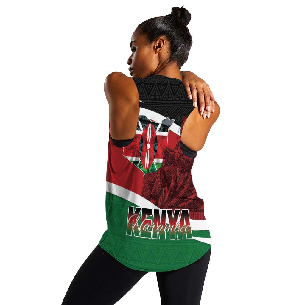 Kenya Madaraka Day Women Racerback Tank Jomo Kenyatta With Map