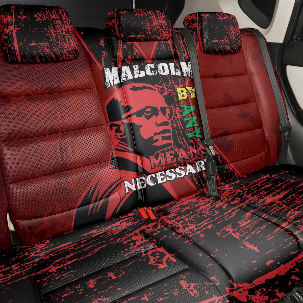 Malcolm X By Any Means Necessary Back Car Seat Cover Retro Style