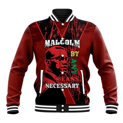 Malcolm X By Any Means Necessary Baseball Jacket Retro Style