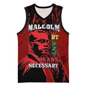 Malcolm X By Any Means Necessary Basketball Jersey Retro Style - African Pride
