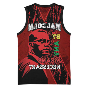 Malcolm X By Any Means Necessary Basketball Jersey Retro Style - African Pride