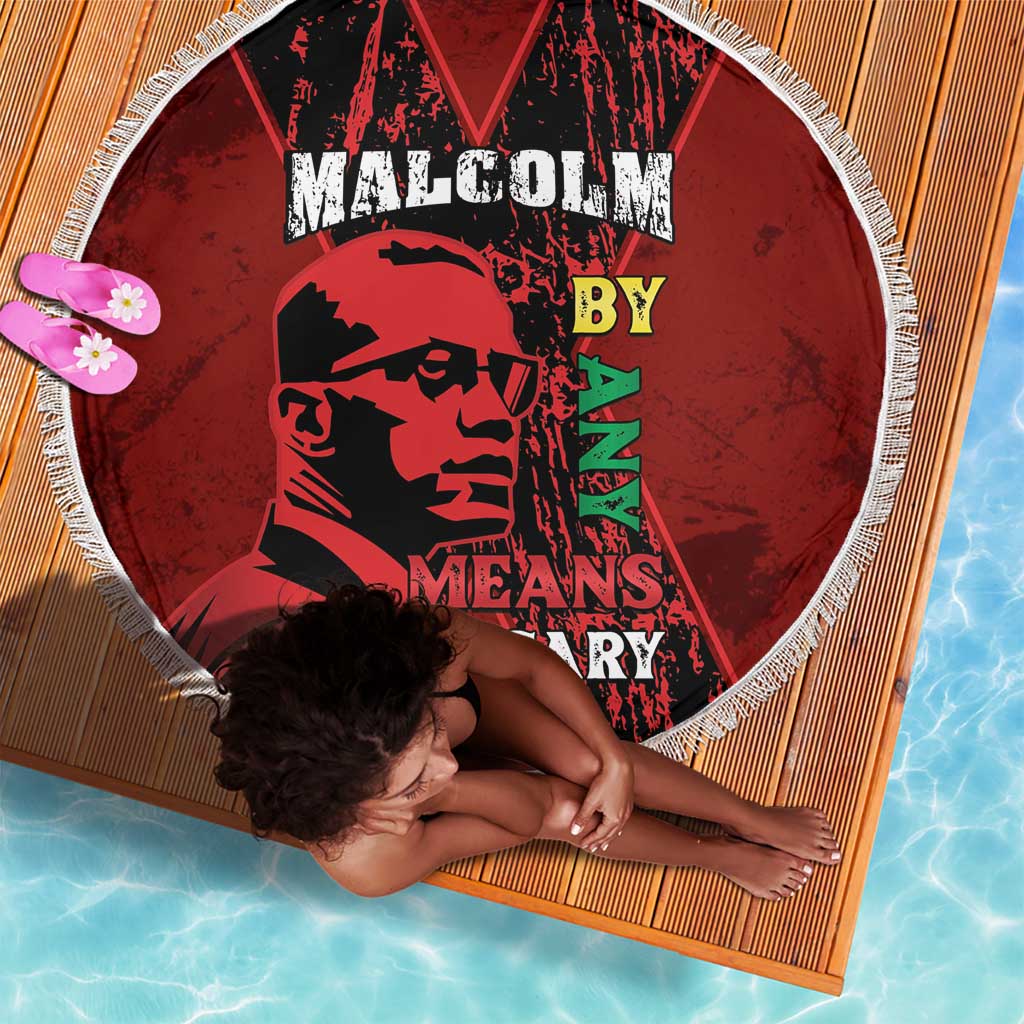 Malcolm X By Any Means Necessary Beach Blanket Retro Style