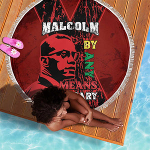 Malcolm X By Any Means Necessary Beach Blanket Retro Style
