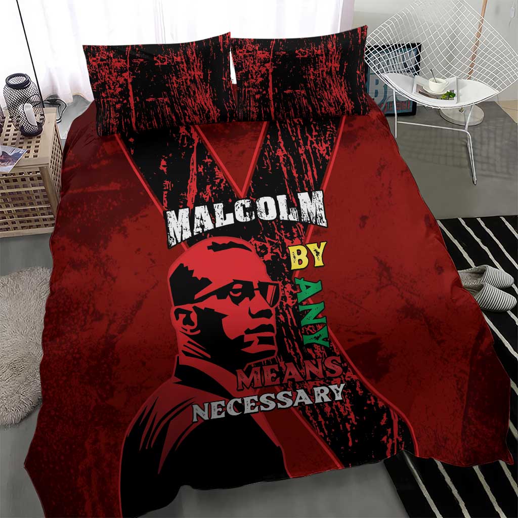 Malcolm X By Any Means Necessary Bedding Set Retro Style
