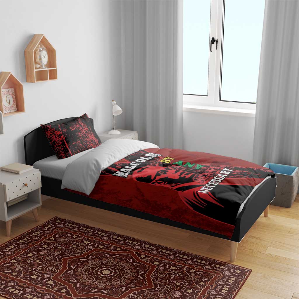 Malcolm X By Any Means Necessary Bedding Set Retro Style