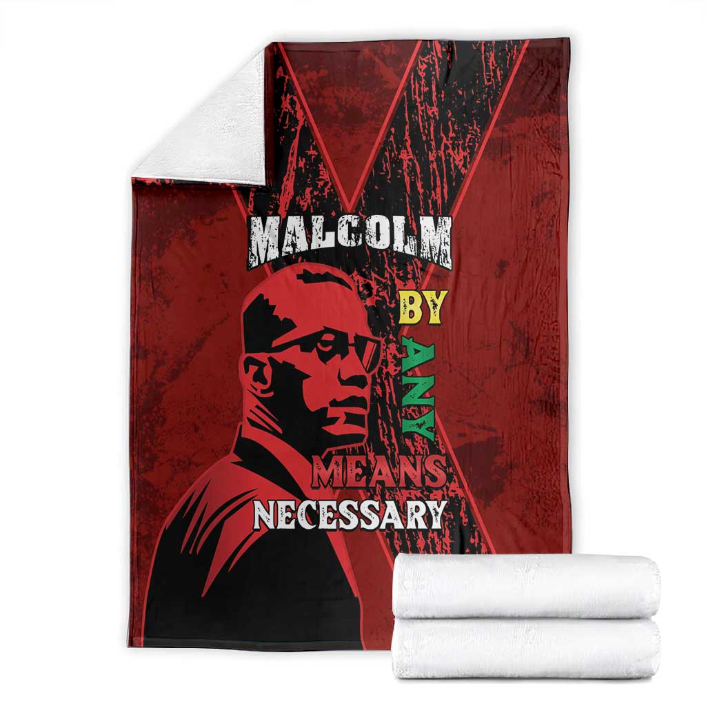 Malcolm X By Any Means Necessary Blanket Retro Style