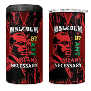 Malcolm X By Any Means Necessary 4 in 1 Can Cooler Tumbler Retro Style