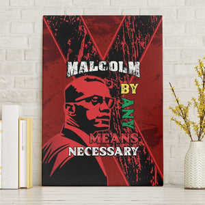 Malcolm X By Any Means Necessary Canvas Wall Art Retro Style