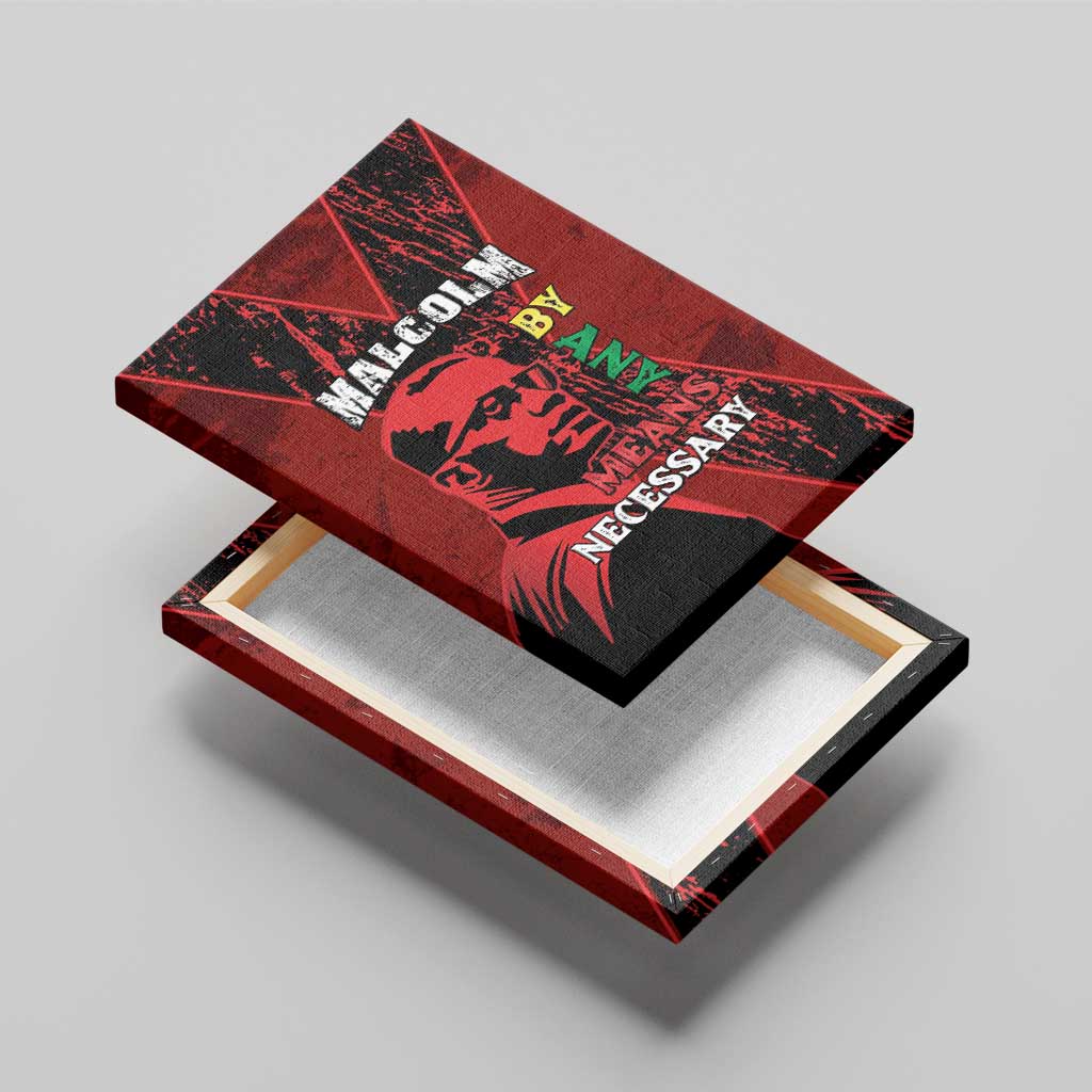 Malcolm X By Any Means Necessary Canvas Wall Art Retro Style