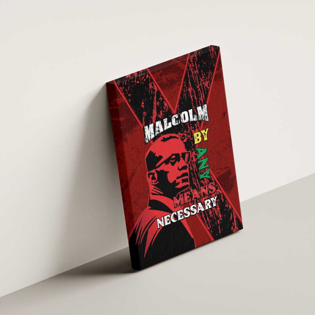 Malcolm X By Any Means Necessary Canvas Wall Art Retro Style