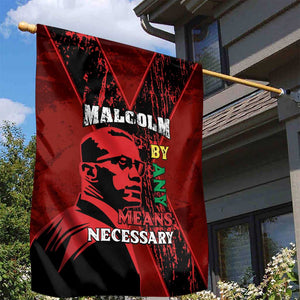 Malcolm X By Any Means Necessary Garden Flag Retro Style