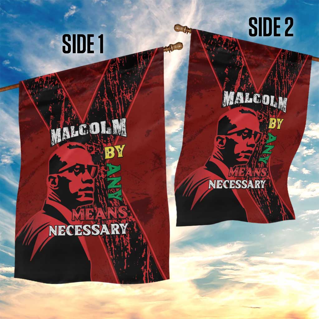 Malcolm X By Any Means Necessary Garden Flag Retro Style