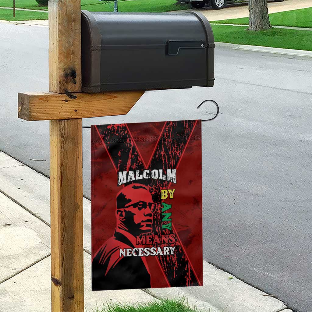 Malcolm X By Any Means Necessary Garden Flag Retro Style