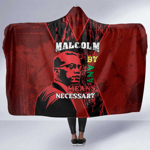 Malcolm X By Any Means Necessary Hooded Blanket Retro Style
