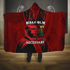 Malcolm X By Any Means Necessary Hooded Blanket Retro Style
