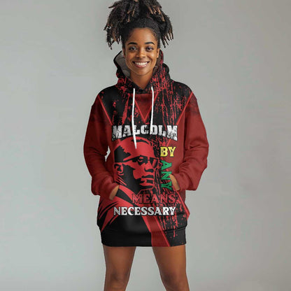 Malcolm X By Any Means Necessary Hoodie Dress Retro Style
