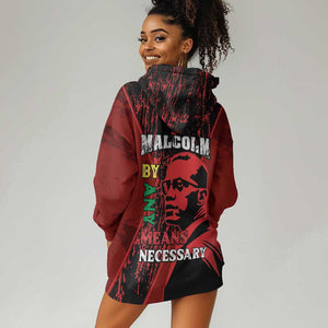 Malcolm X By Any Means Necessary Hoodie Dress Retro Style