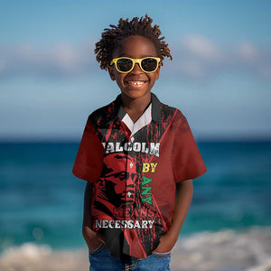 Malcolm X By Any Means Necessary Kid Hawaiian Shirt Retro Style