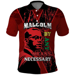 Malcolm X By Any Means Necessary Polo Shirt Retro Style