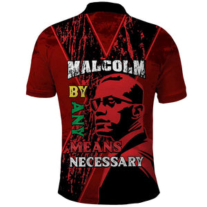Malcolm X By Any Means Necessary Polo Shirt Retro Style