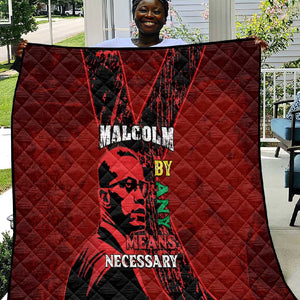 Malcolm X By Any Means Necessary Quilt Retro Style