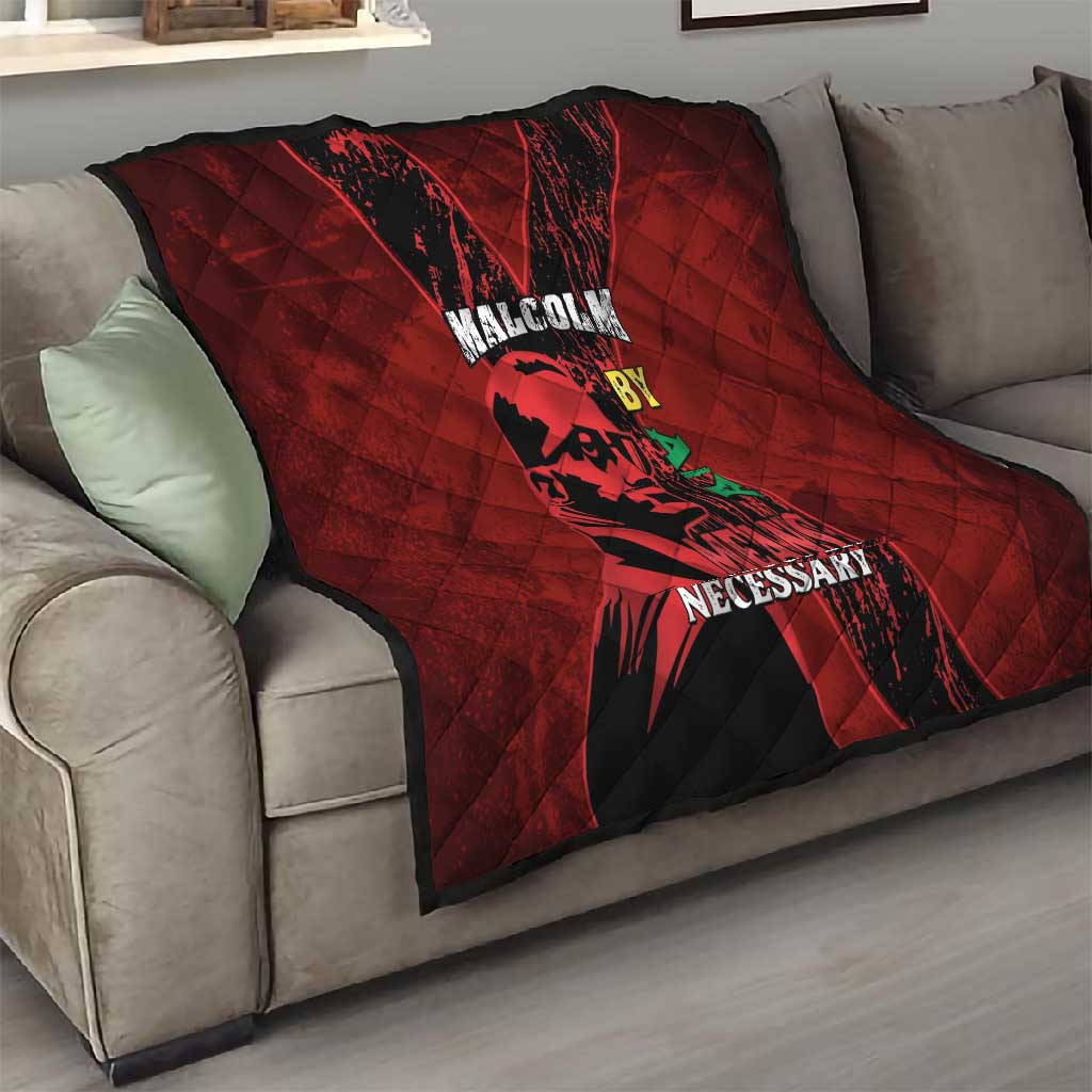 Malcolm X By Any Means Necessary Quilt Retro Style
