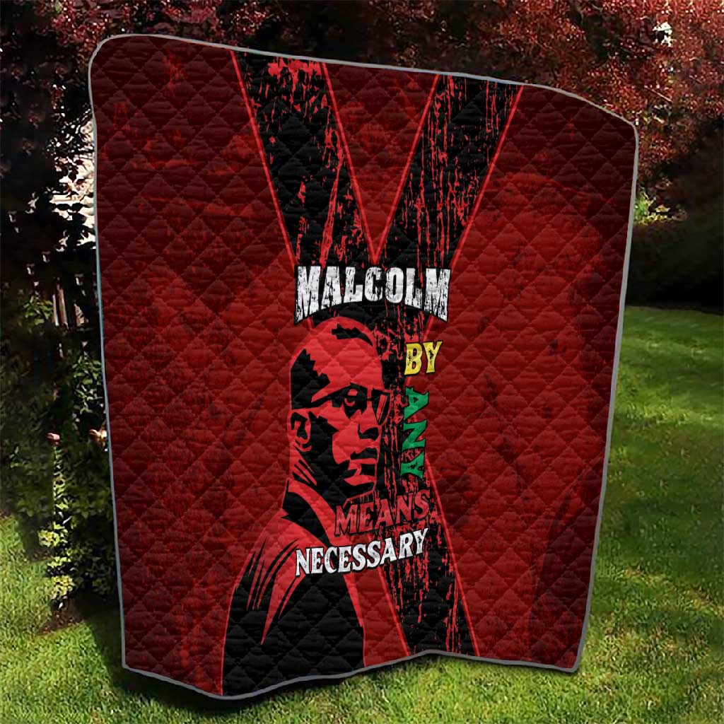 Malcolm X By Any Means Necessary Quilt Retro Style