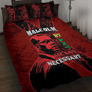 Malcolm X By Any Means Necessary Quilt Bed Set Retro Style