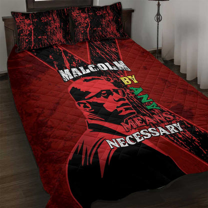 Malcolm X By Any Means Necessary Quilt Bed Set Retro Style