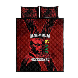 Malcolm X By Any Means Necessary Quilt Bed Set Retro Style