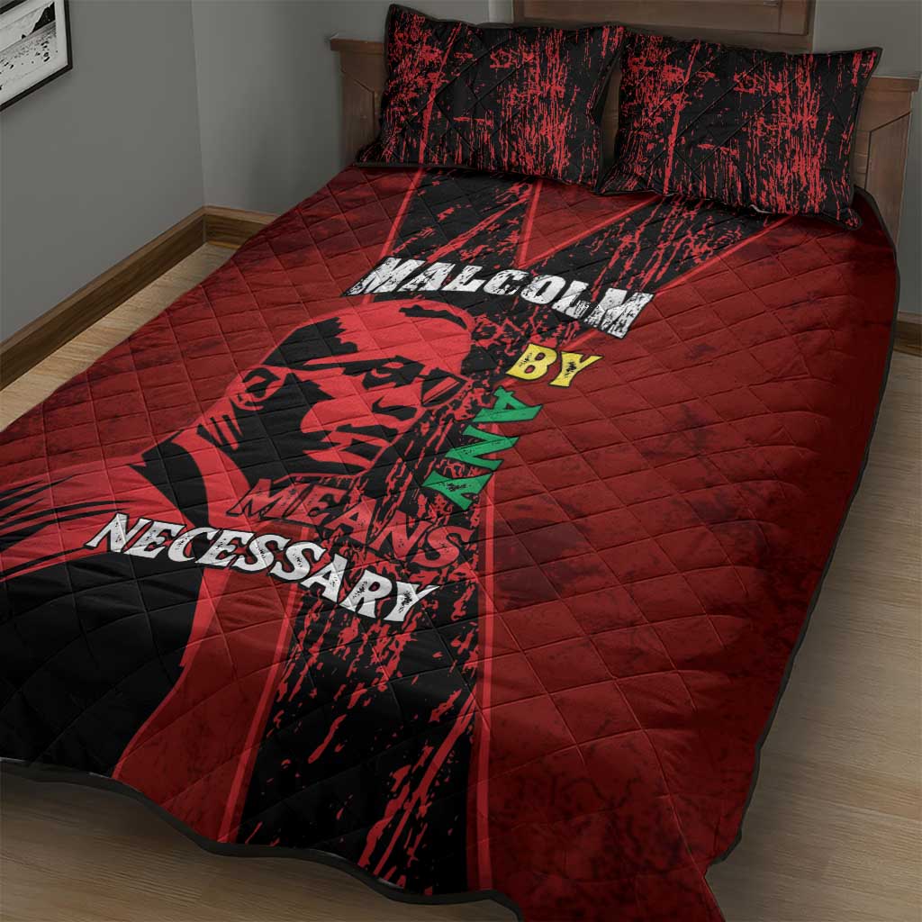 Malcolm X By Any Means Necessary Quilt Bed Set Retro Style