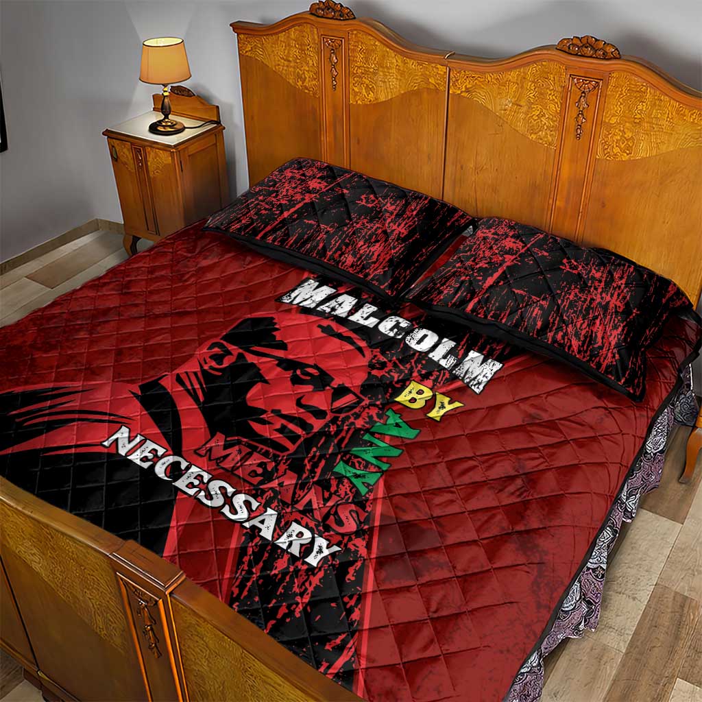 Malcolm X By Any Means Necessary Quilt Bed Set Retro Style