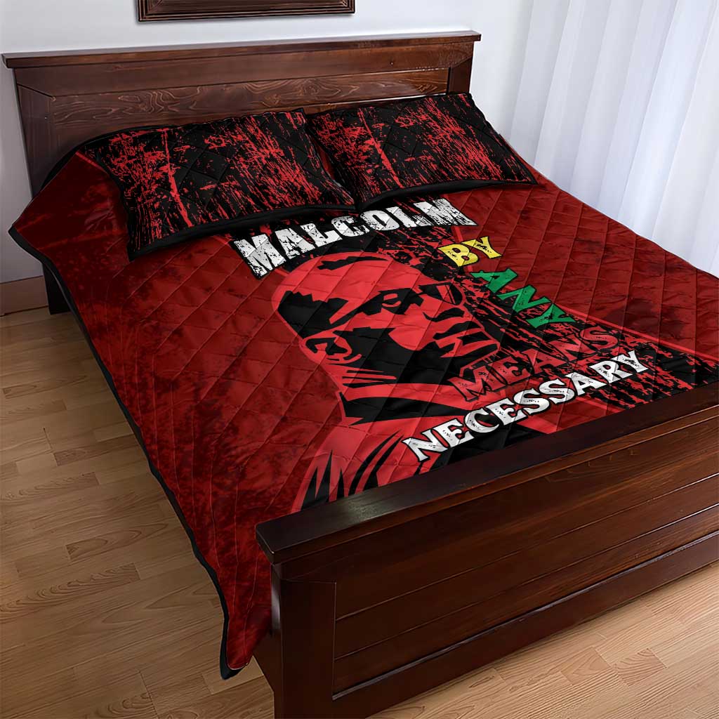 Malcolm X By Any Means Necessary Quilt Bed Set Retro Style