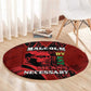 Malcolm X By Any Means Necessary Round Carpet Retro Style
