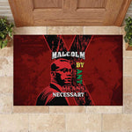 Malcolm X By Any Means Necessary Rubber Doormat Retro Style