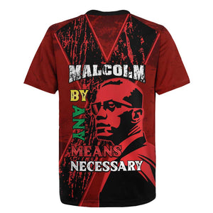 Malcolm X By Any Means Necessary Rugby Jersey Retro Style