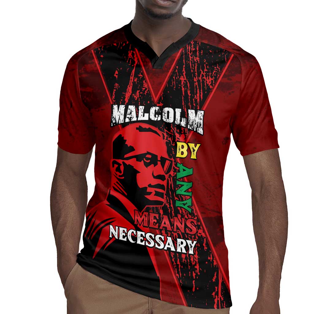 Malcolm X By Any Means Necessary Rugby Jersey Retro Style