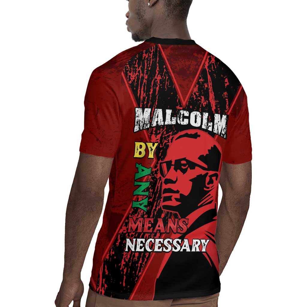 Malcolm X By Any Means Necessary Rugby Jersey Retro Style