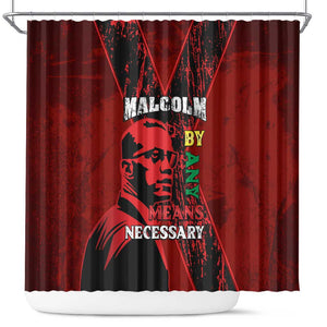 Malcolm X By Any Means Necessary Shower Curtain Retro Style