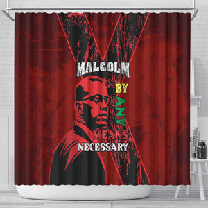 Malcolm X By Any Means Necessary Shower Curtain Retro Style