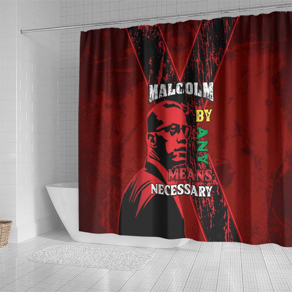 Malcolm X By Any Means Necessary Shower Curtain Retro Style