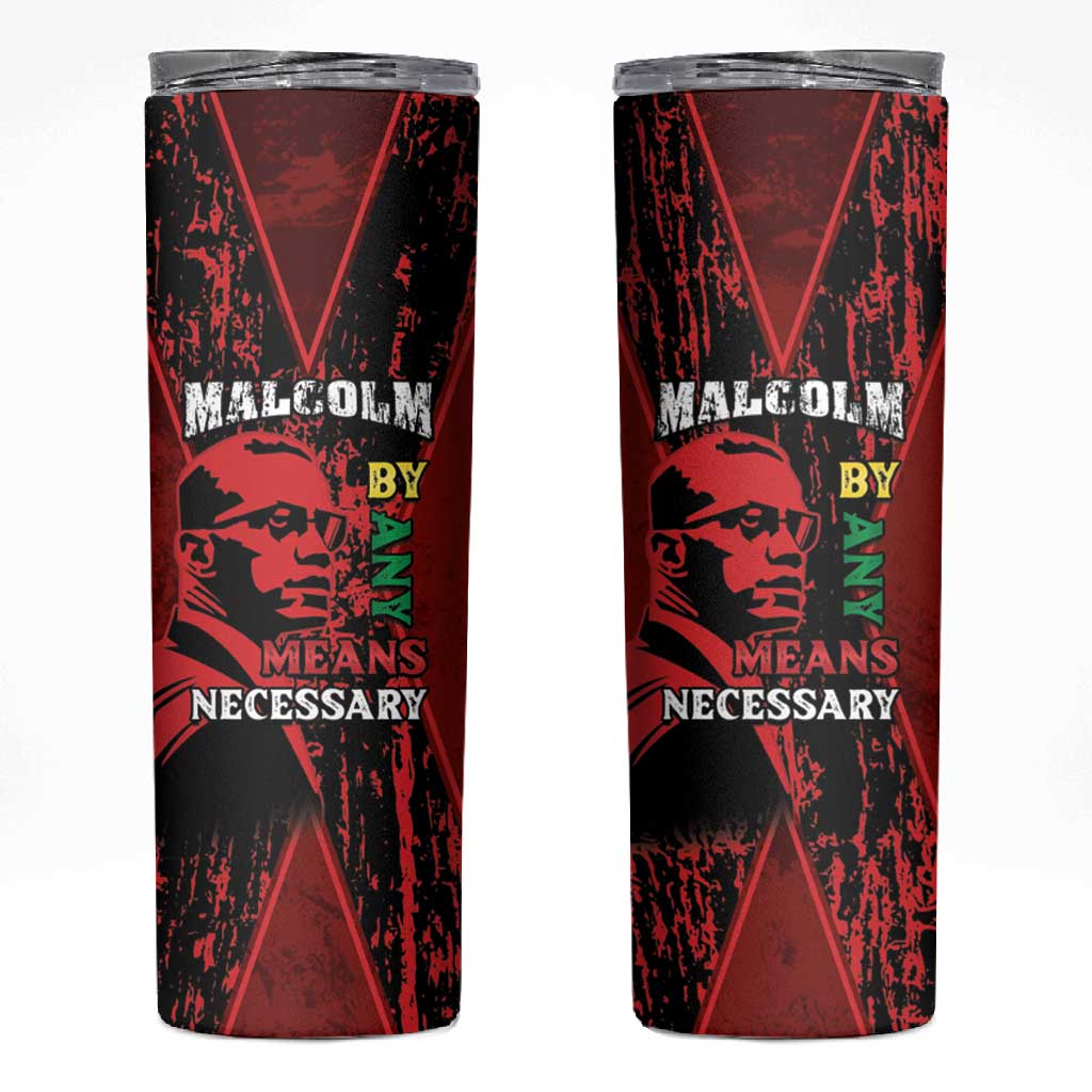 Malcolm X By Any Means Necessary Skinny Tumbler Retro Style