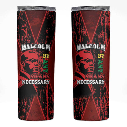 Malcolm X By Any Means Necessary Skinny Tumbler Retro Style