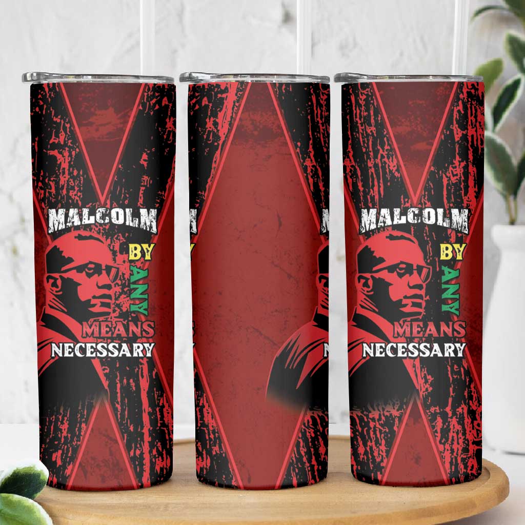 Malcolm X By Any Means Necessary Skinny Tumbler Retro Style