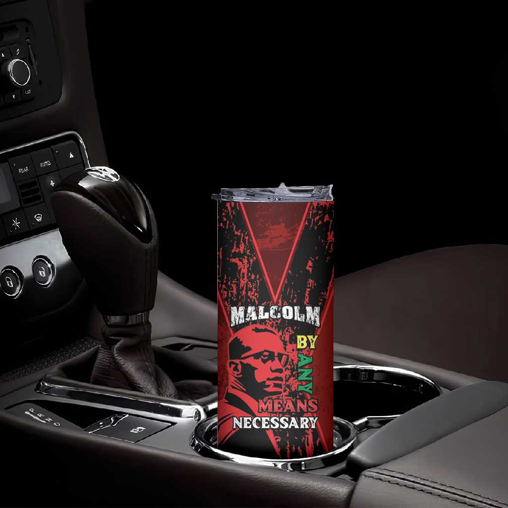 Malcolm X By Any Means Necessary Skinny Tumbler Retro Style