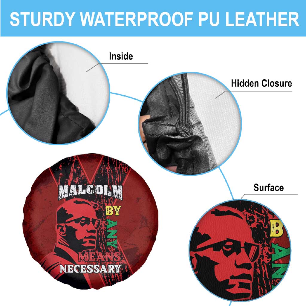 Malcolm X By Any Means Necessary Spare Tire Cover Retro Style