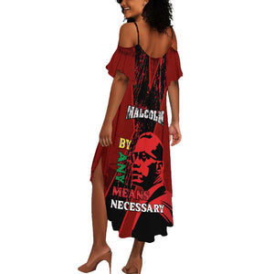 Malcolm X By Any Means Necessary Summer Maxi Dress Retro Style