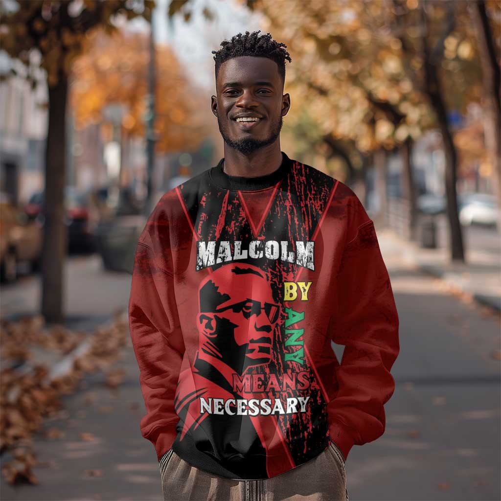 Malcolm X By Any Means Necessary Sweatshirt Retro Style