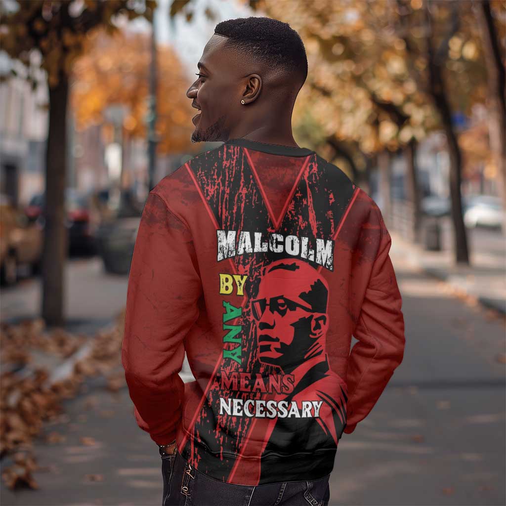 Malcolm X By Any Means Necessary Sweatshirt Retro Style