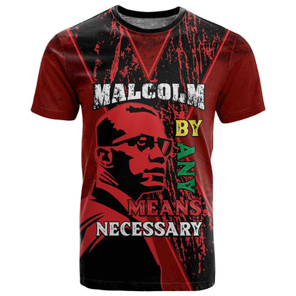 Malcolm X By Any Means Necessary T shirt Retro Style